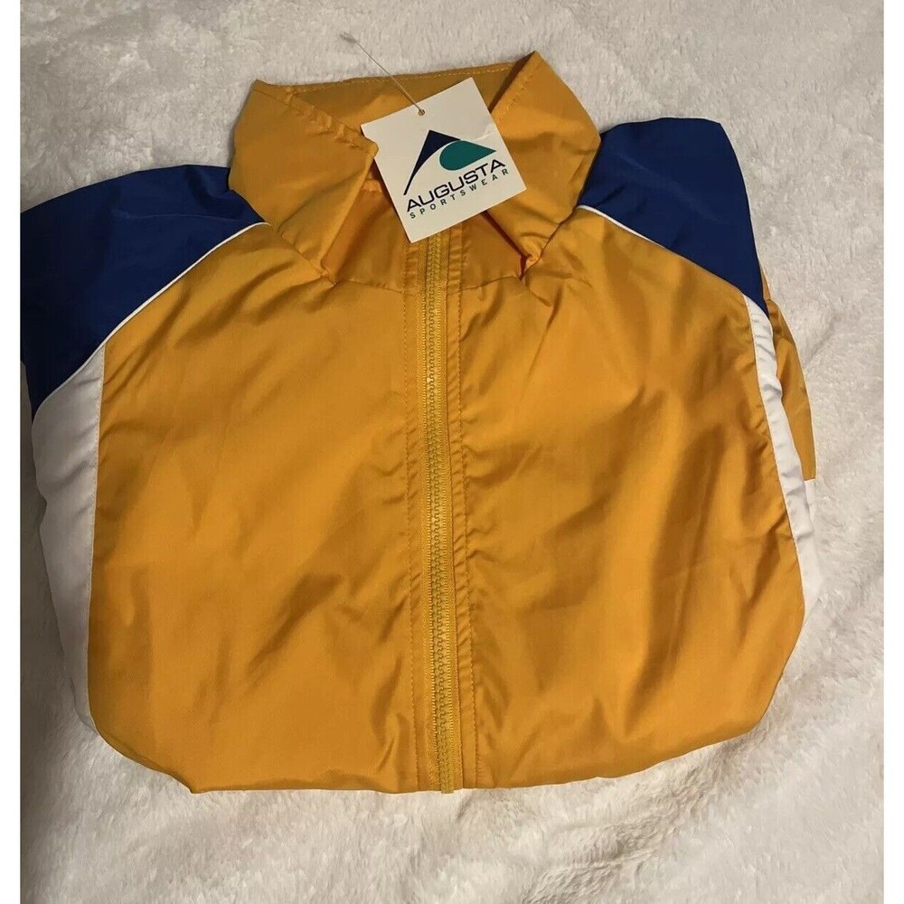 New Augusta Kids Yellow Blue Windbreaker Zip Jacket Youth Medium